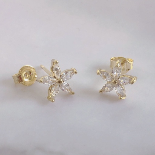 [720136] Arete Aster diseño flor cristales