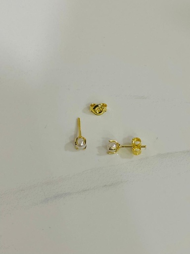 [722029] Arete Perla  4mm infantil 4 uñas